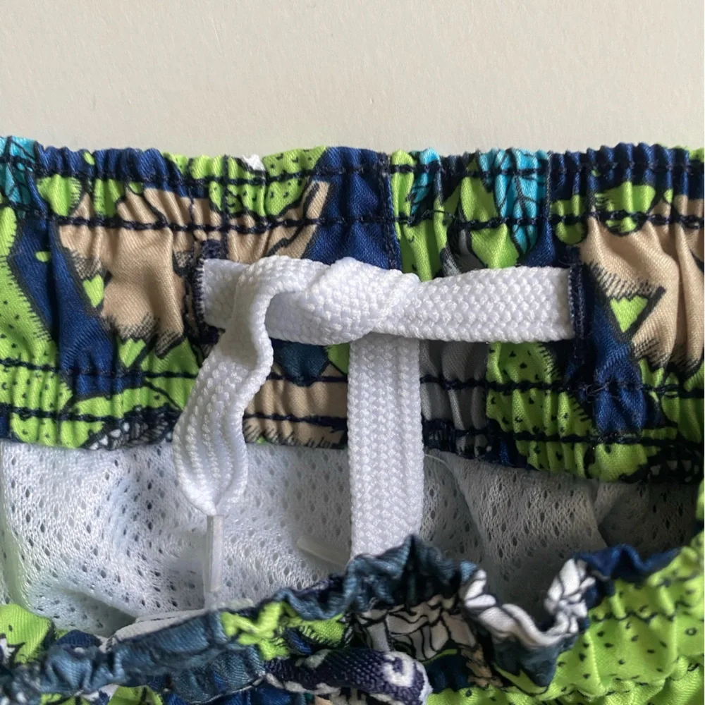 1989 Place Neon Green Dinosaur Lightweight Swim Trunks 6-9 Months - Picture 9 of 10